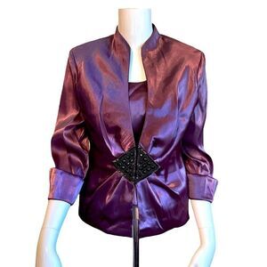 XSCAPE Iridescent Top and Blazer Set.Size 6